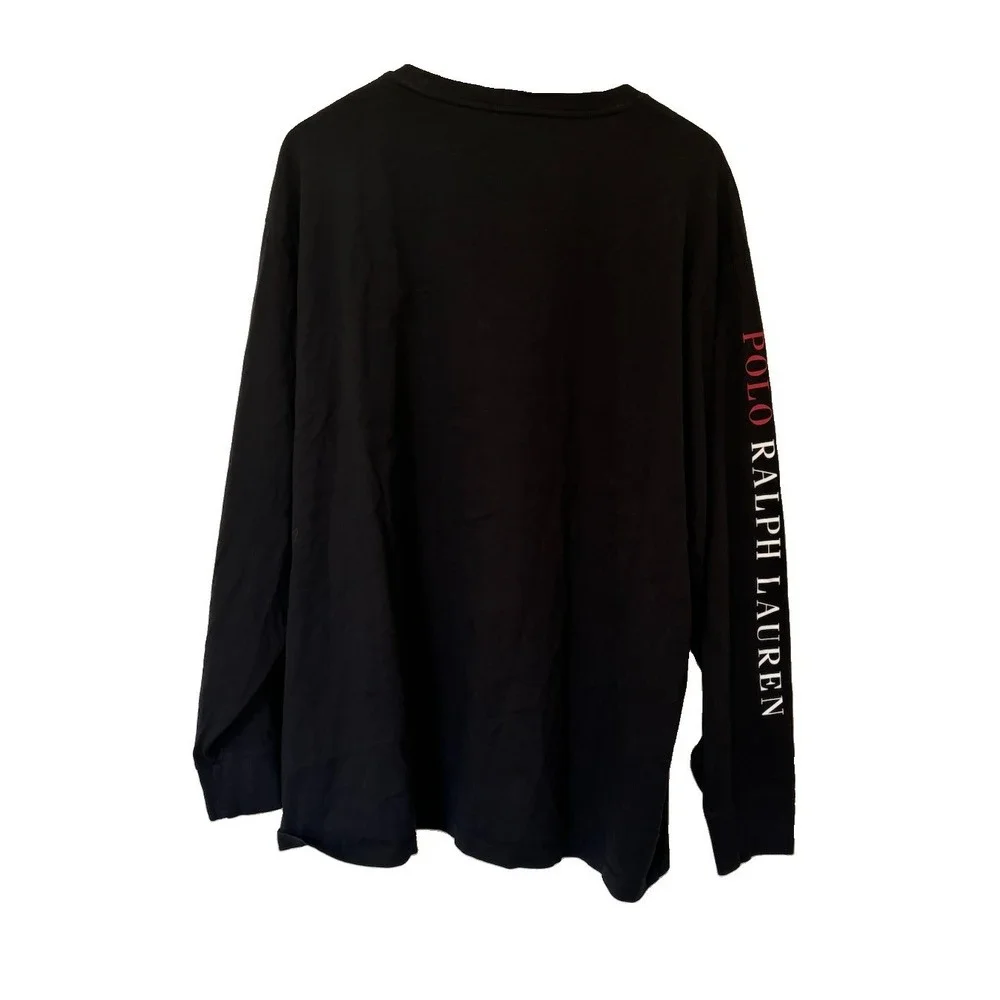 Polo Ralph Lauren Black Long Sleeve Cotton Jersey T-Shirt Men's Size 3X